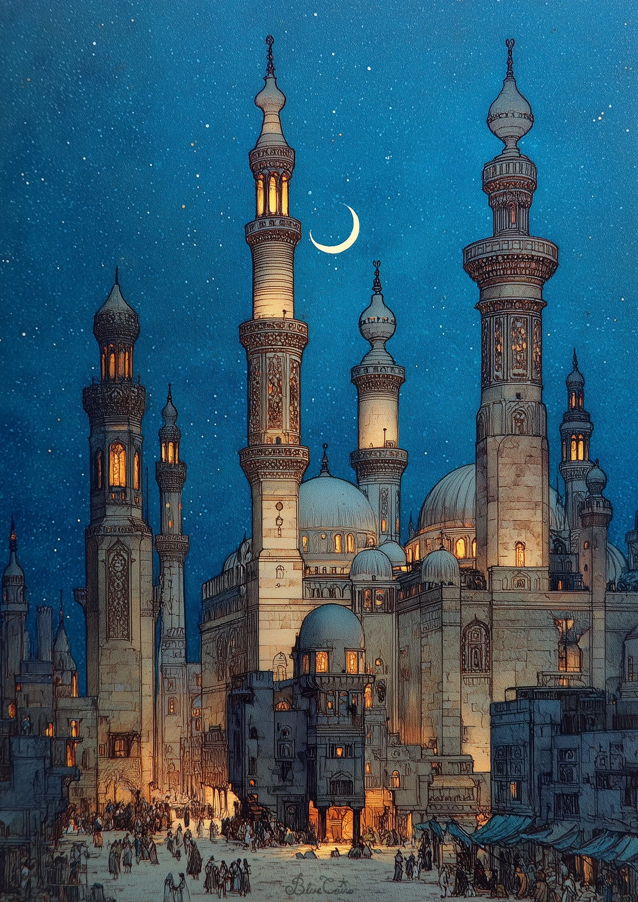 Blue Evening in the Bazaar