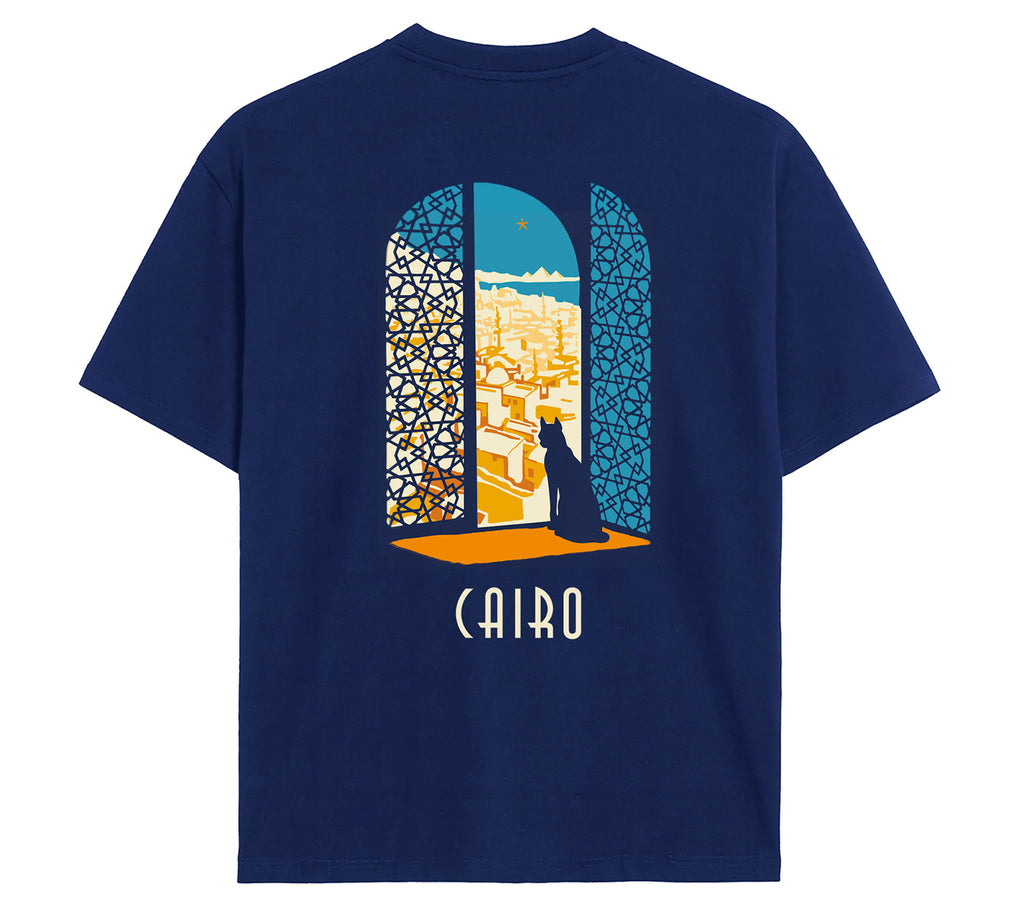 Cat Overlooking Cairo Oversized T-Shirt